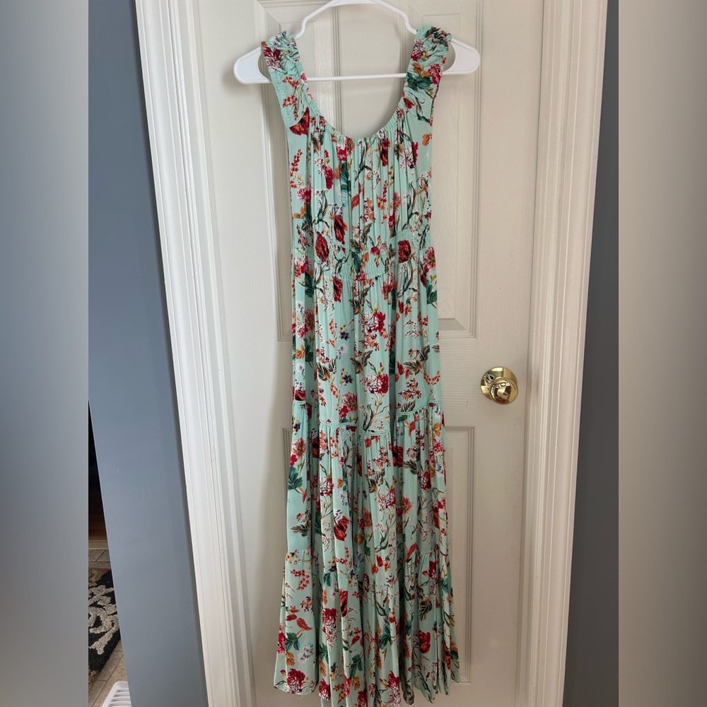 ⚜️ Anthropology • Abel the Label Green, Red Floral Dress